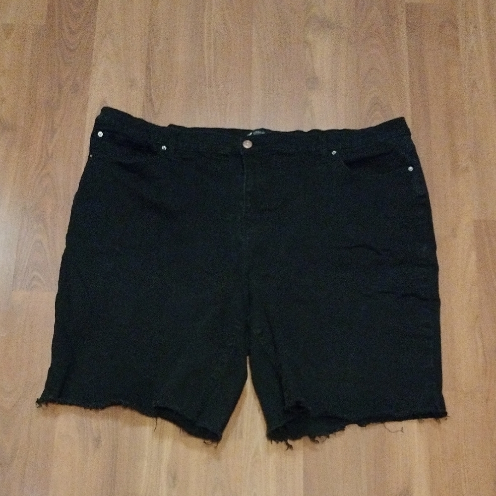 Nanette Lepore Black Jean Shorts Frayed Hem